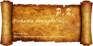 Poduska Kurszán névjegykártya
